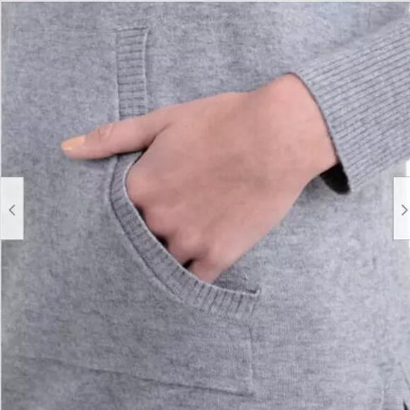 Cyrus Ladies' Drop Shoulder Ribbed Hem Pullover Hoodie MEDIUM HEATHER GREY, S - Picture 3 of 5